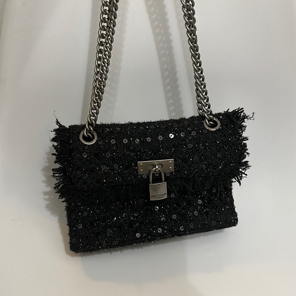 KURT GEIGER LONDON Mini Brixton Lock Bag Black NWT MSRP $195